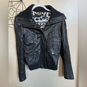 DKNY Leather Moro Jacket. Size S.